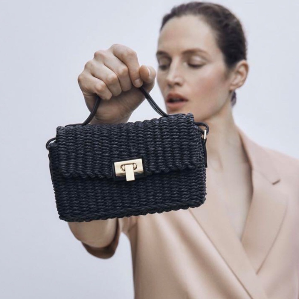 Zara Paper Straw Crossbody
